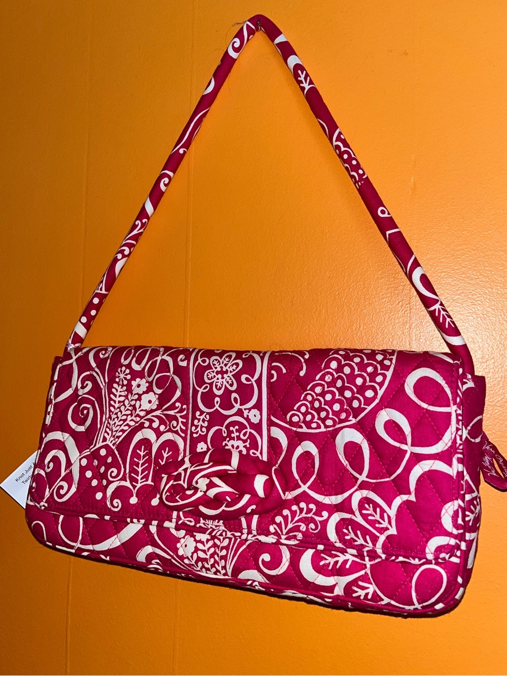 NWT Vera Bradley Purse Knot Just a Clutch Twirly Bird Pink Shoulder Bag